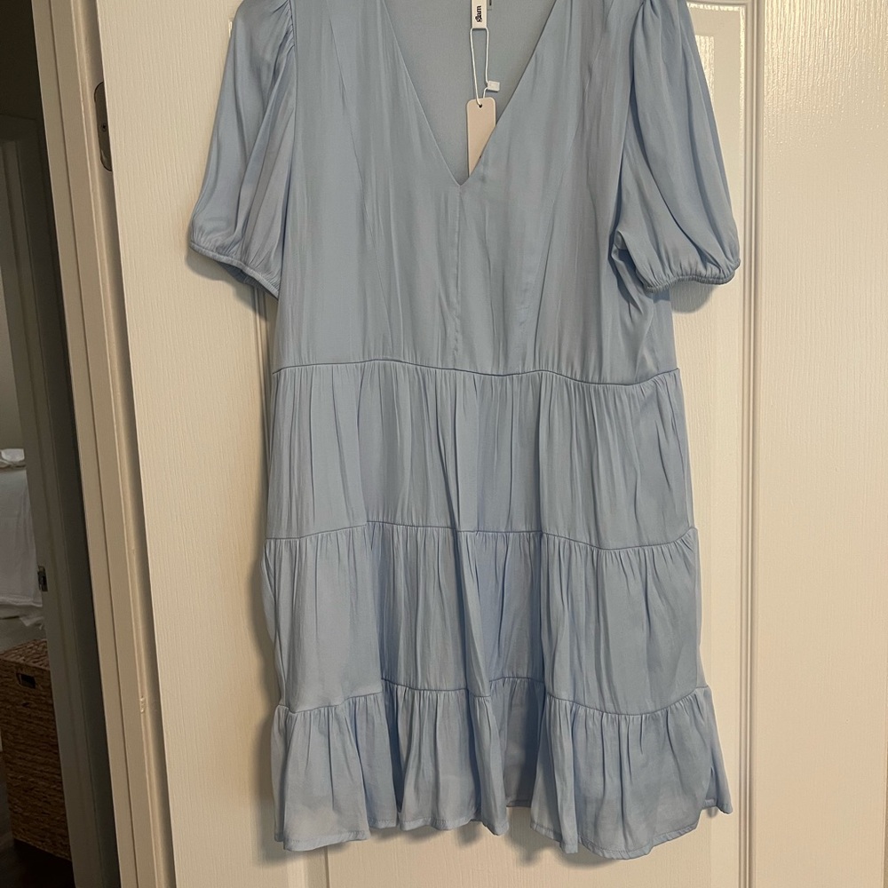 Glam Light Blue Mini Dress